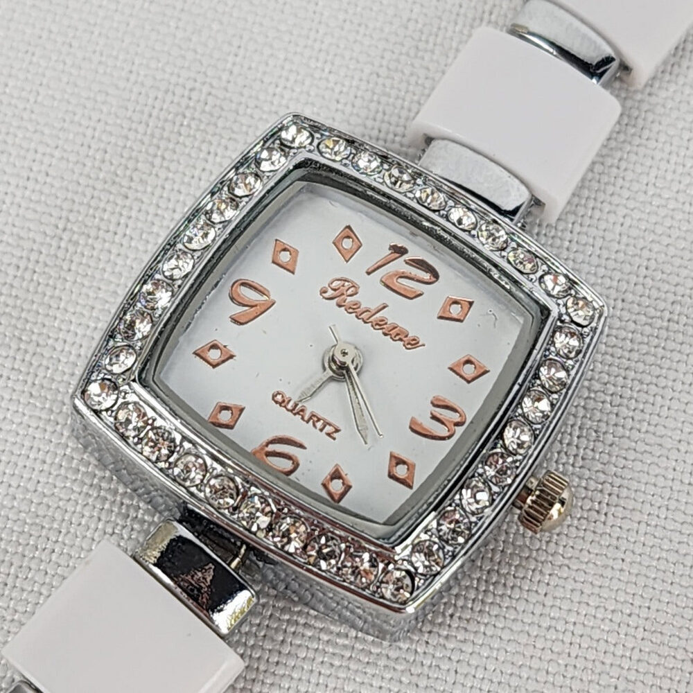 White & Silver Rhinestone Quartz Watch - Picture 3 of 6